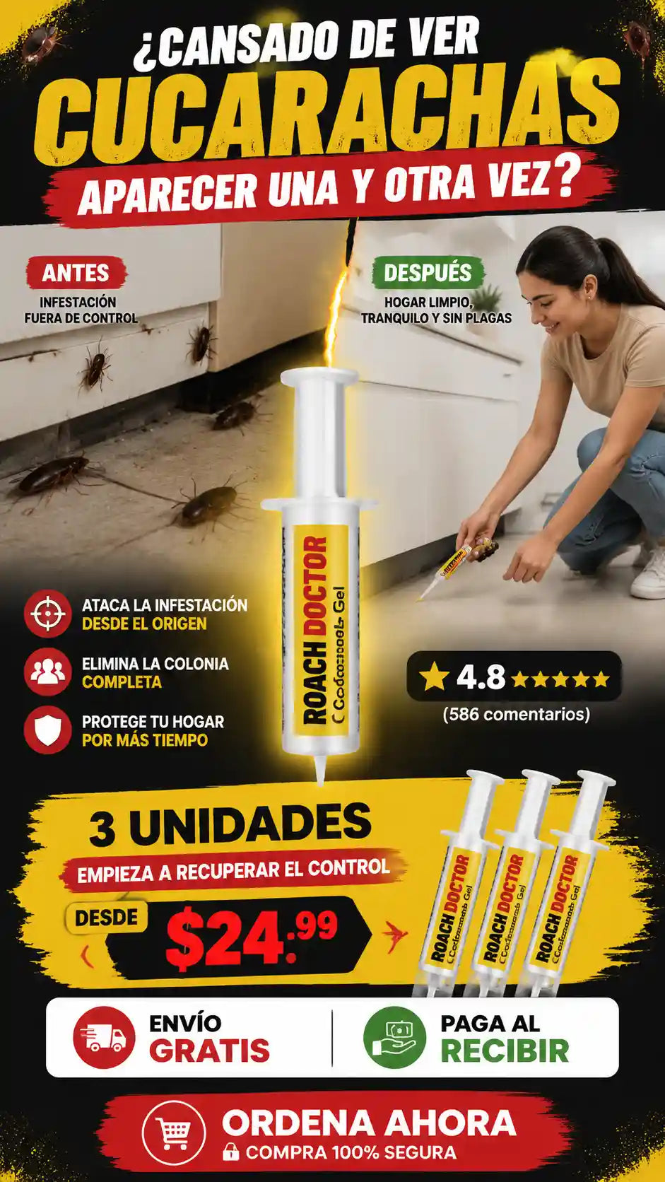 Doctor Roach®- Gel Exterminadora De Cucarachas