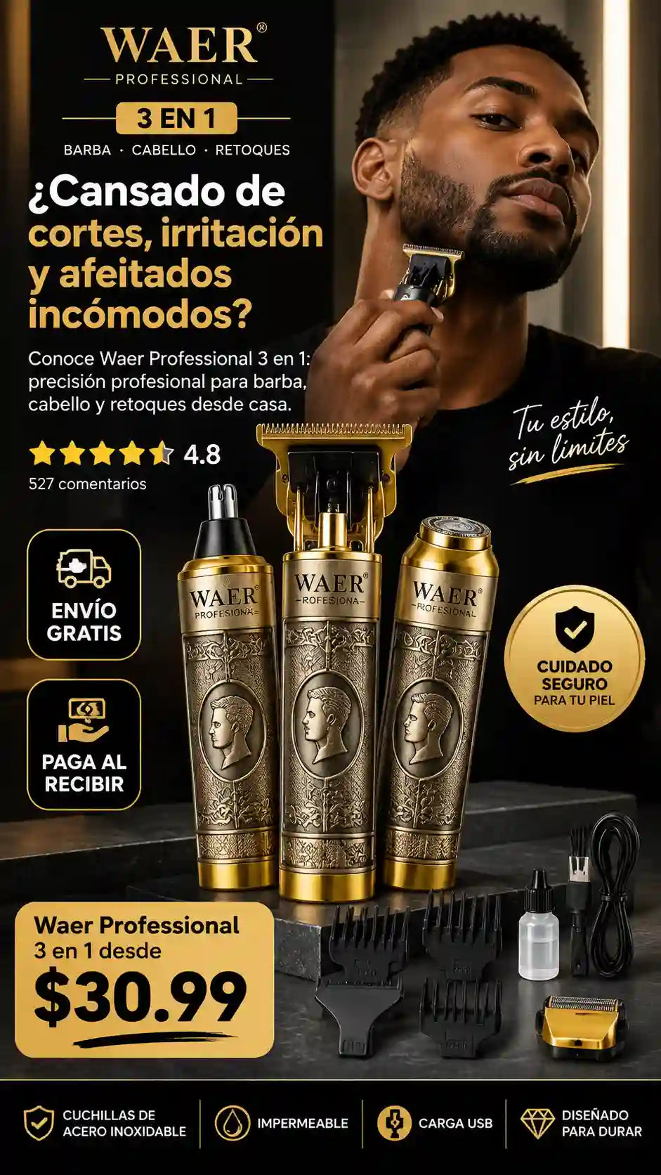 Waer Professional Patillera 3 en 1