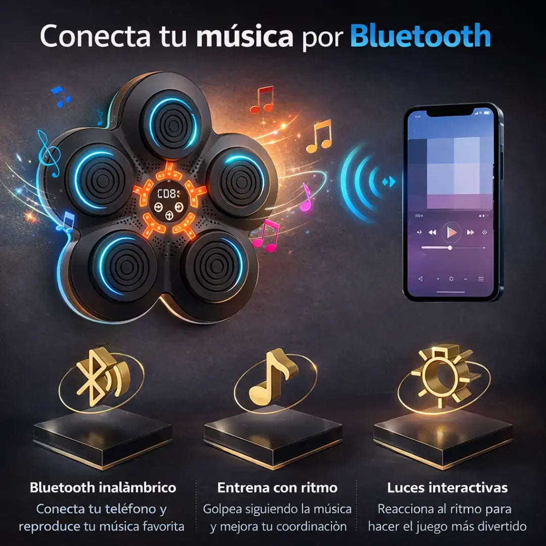 Panel LED de boxeo infantil + Bluetooh + Guantes+ accesorios de instalación - diversión activa