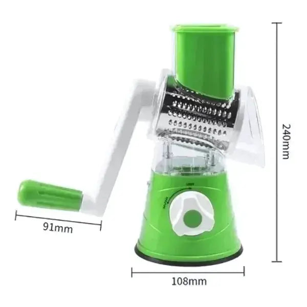 Rallador Giratorio Pro + 3 Cuchillas + Ebook de Recetas