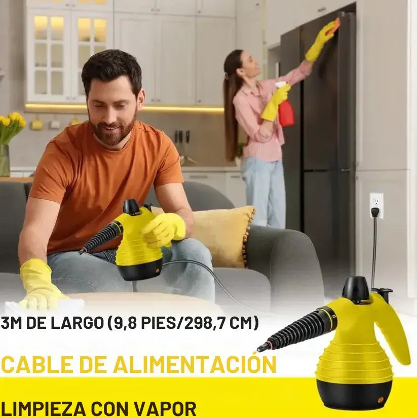 Limpiador a Vapor Profesional 1000W + 10 accesorios multifuncionales + Video de uso