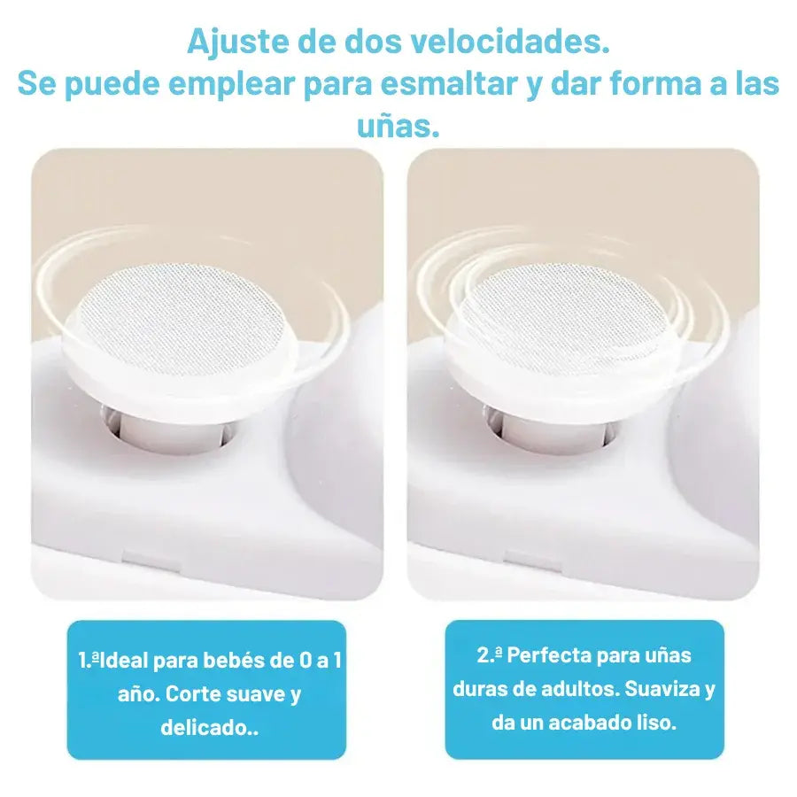 Cortauñas eléctrico premium 2 en 1+ Luz led+ Pulidor de uñas+ recolección higiénica