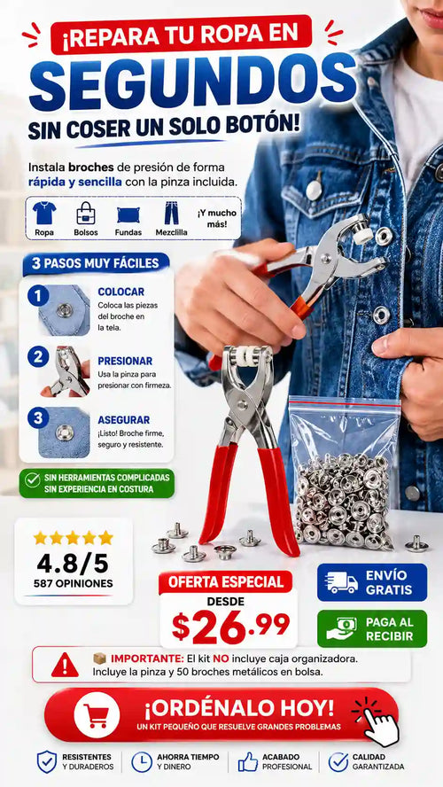 Kit De Broches + Pinza Profesional