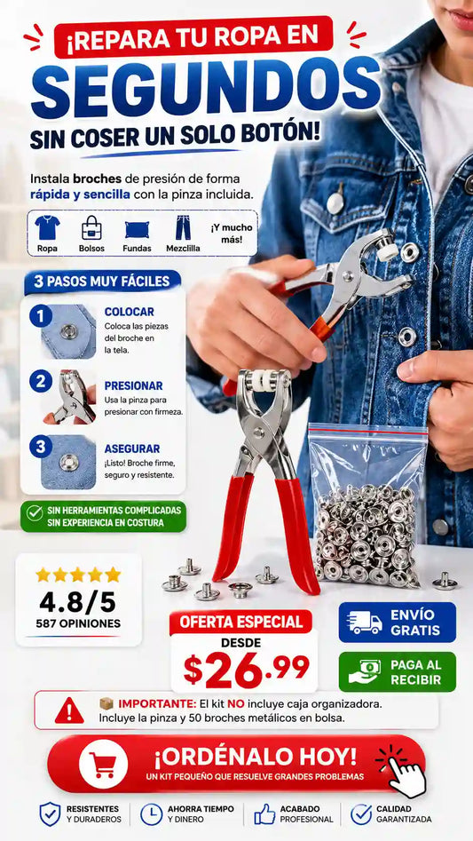Kit De Broches + Pinza Profesional
