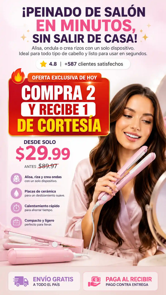 Mini plancha alisadora x3