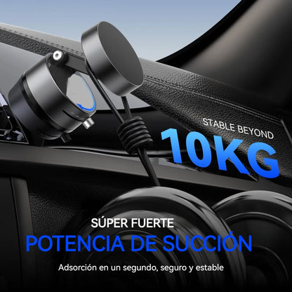 Soporte Magnético 360° Premium + Imanes N45 + Base 3M Ultra Firme