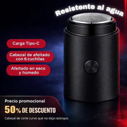 Mini afeitadora profesional + triple cuchilla de precisión + ultra portátil
