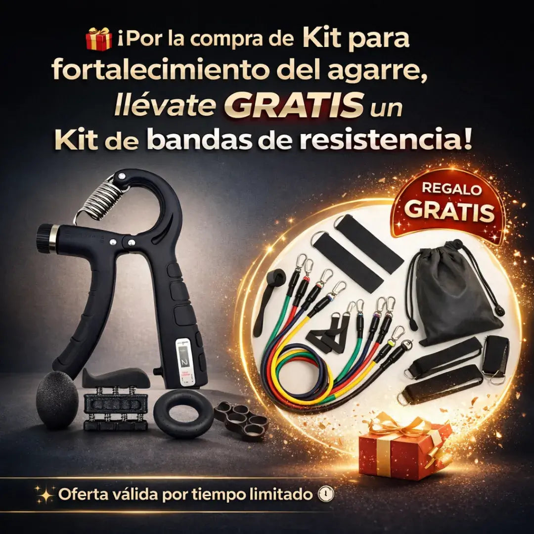 Entrenador de Agarre Elite+ contador + 4 accesorios de fuerza + Regalo incluido+ Fundas