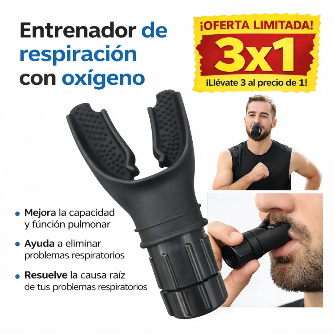 Entrenador pulmonar purificador + control de flujo de aire- respaldado científicamente