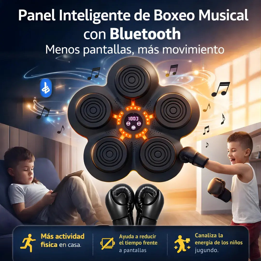 Panel LED de boxeo infantil + Bluetooh + Guantes+ accesorios de instalación - diversión activa
