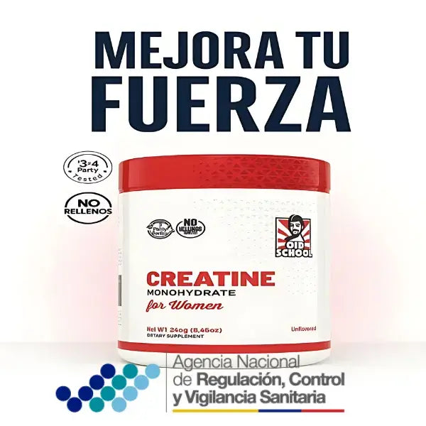Creatina para Mujer 100% Pura | Certificado por la GMP de EE.UU