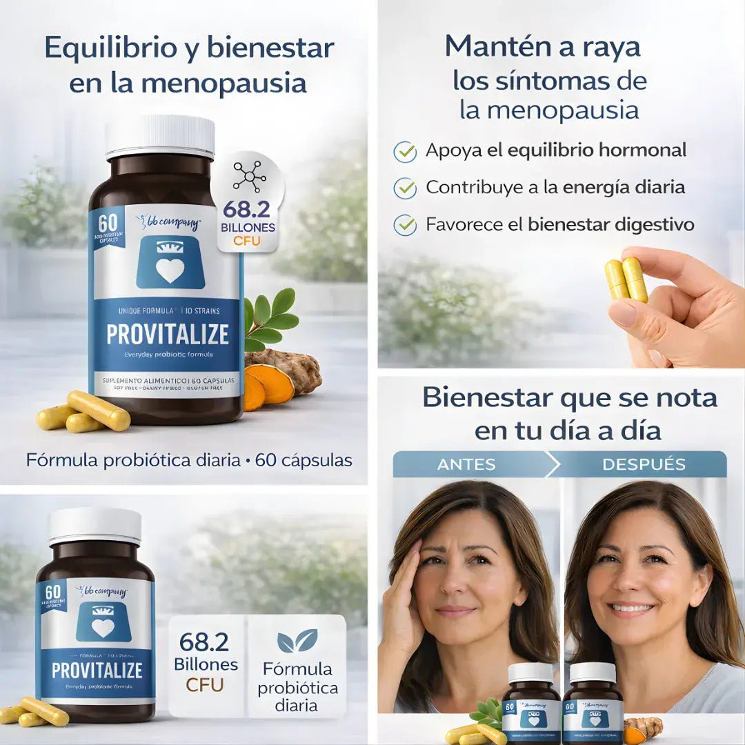 Provitalize® fórmula probiótica menopausia + balance hormonal + digestión ligera