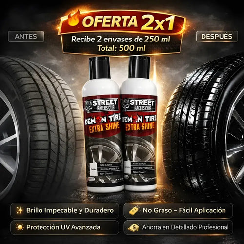 Brillo para Llantas Demon Tire- acabado profesional - protección contra desgaste