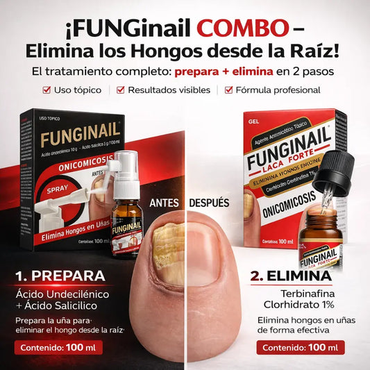 Combo avanzado Funginail - Laca + Spray Hongos - Doble Acción desde la Raíz