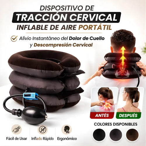 Dispositivo cervical de alivio avanzado- tracción inflable ajustable- alivio de tensión