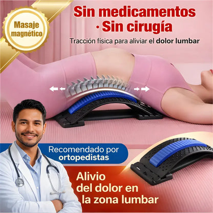 Camilla lumbar fisioterapéutica + puntos de acupresión + Ajuste progresivo