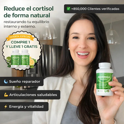 Moringa natural de alta pureza-Reduce el cortisol de forma natural-Oferta 2 x 1