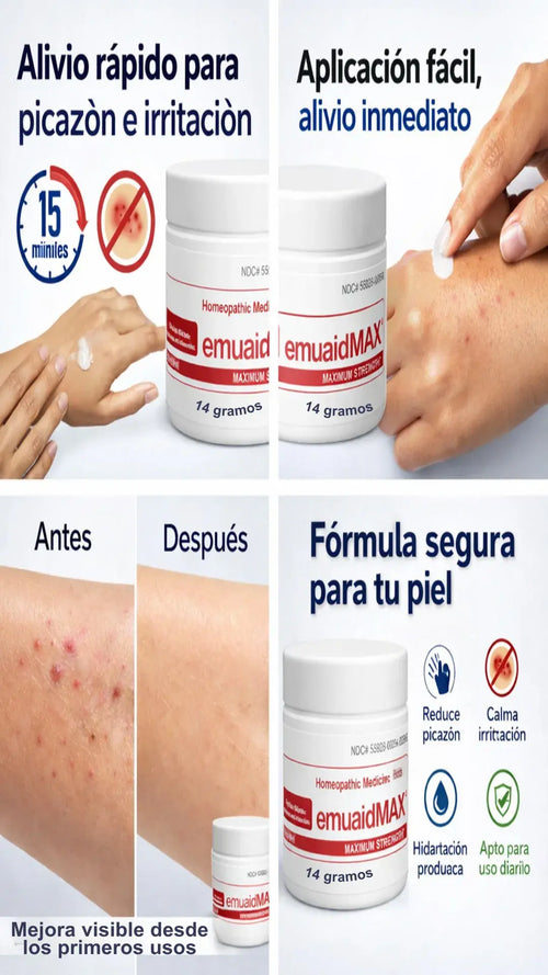 EMUAIDMAX ® 14 Gr - Pomada dermo-reparadora + alivio express del picor + hidratación prolongada