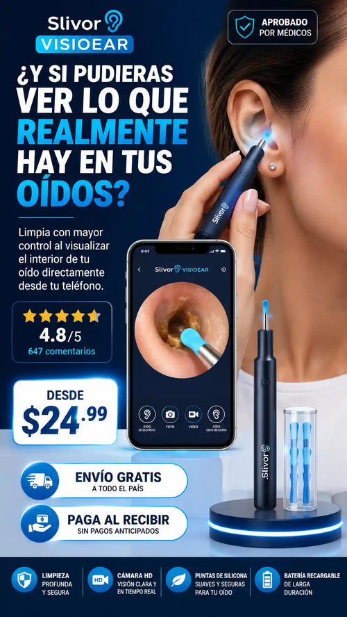 Limpiador de oido con cámara