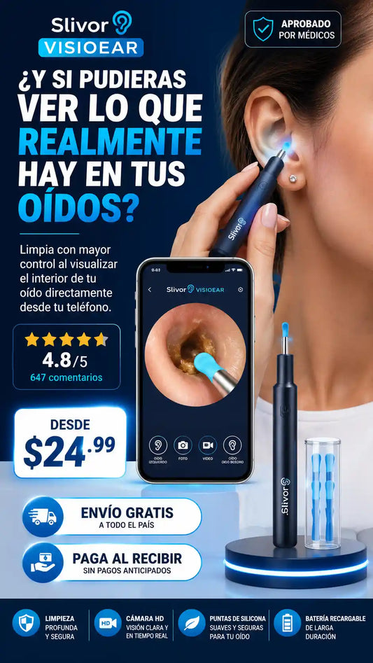 Limpiador de oido con cámara