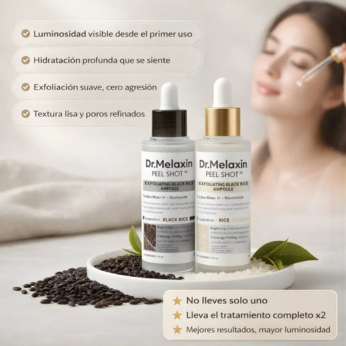 Peel Shot Dr. Melaxin DUO  -exfoliación suave + luminosidad visible desde el primer uso