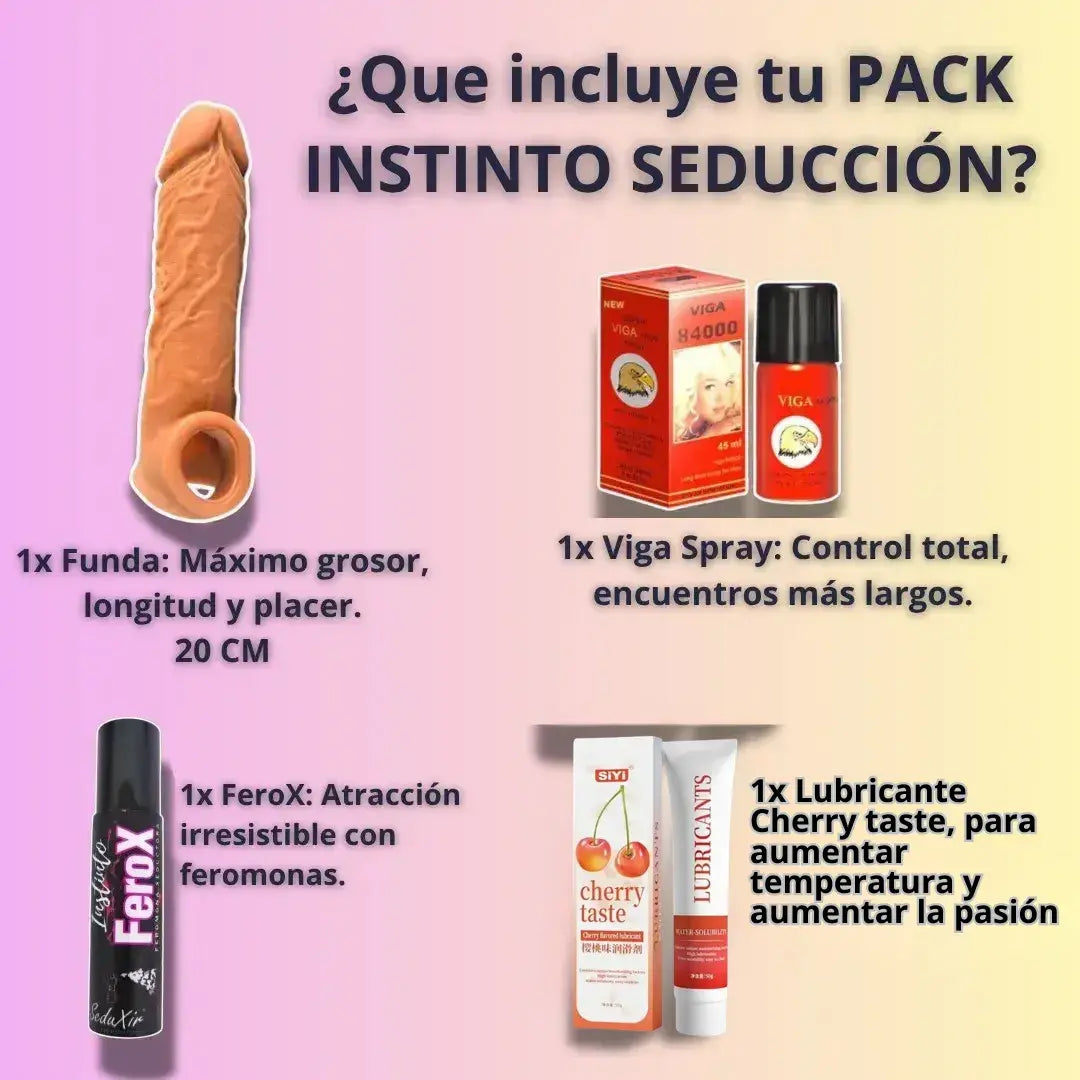 Combo Alpha Master + Extensión Silicona + Viga Spray + Feromonas FeroX + Lubricante