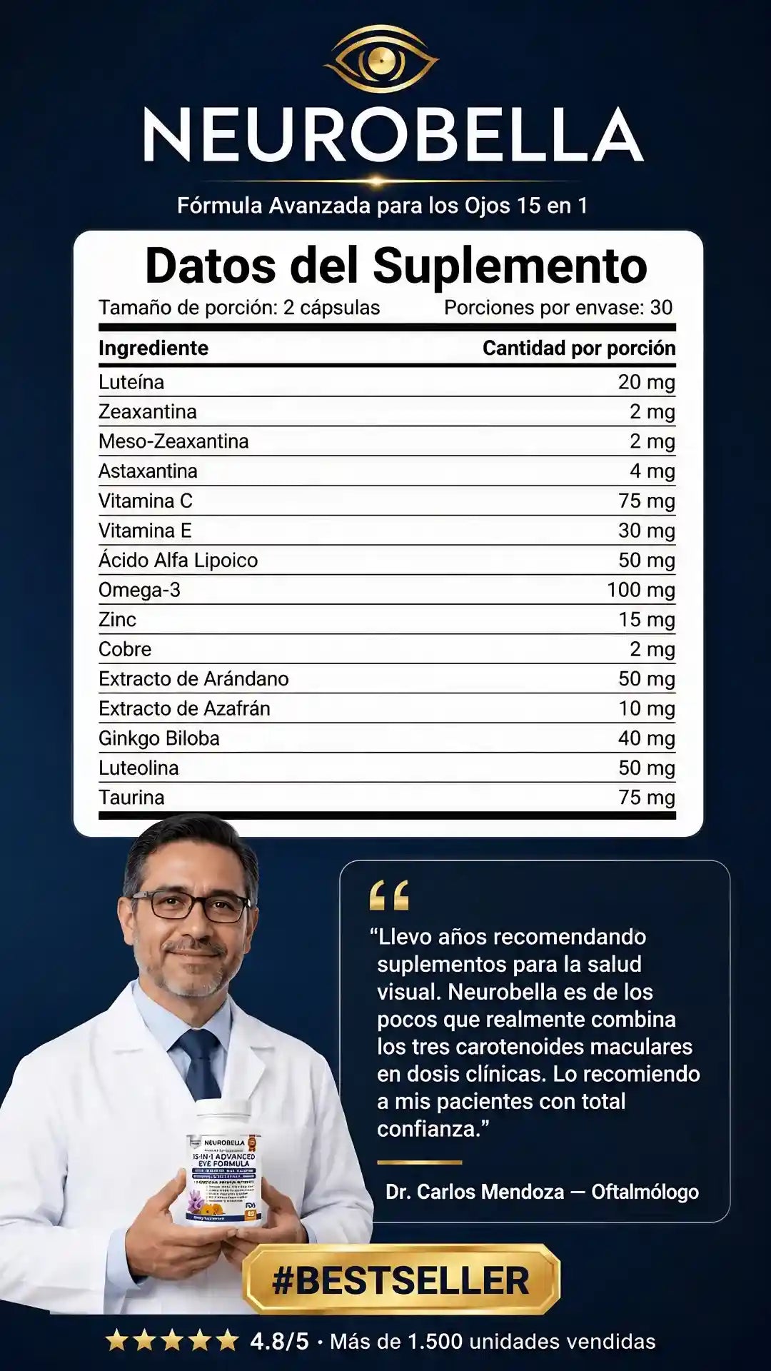 Neurobella® — Cuida tu visión todos los días con 15 nutrientes en 1 sola fórmula