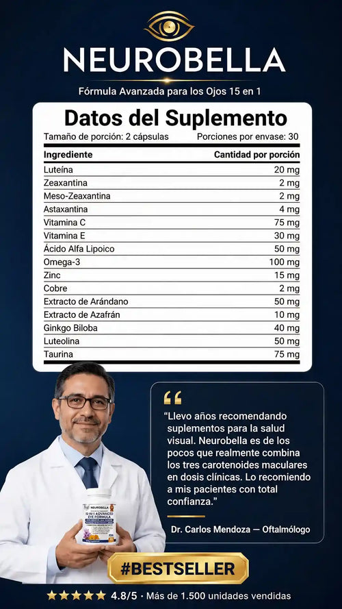 Neurobella® — Cuida tu visión todos los días con 15 nutrientes en 1 sola fórmula