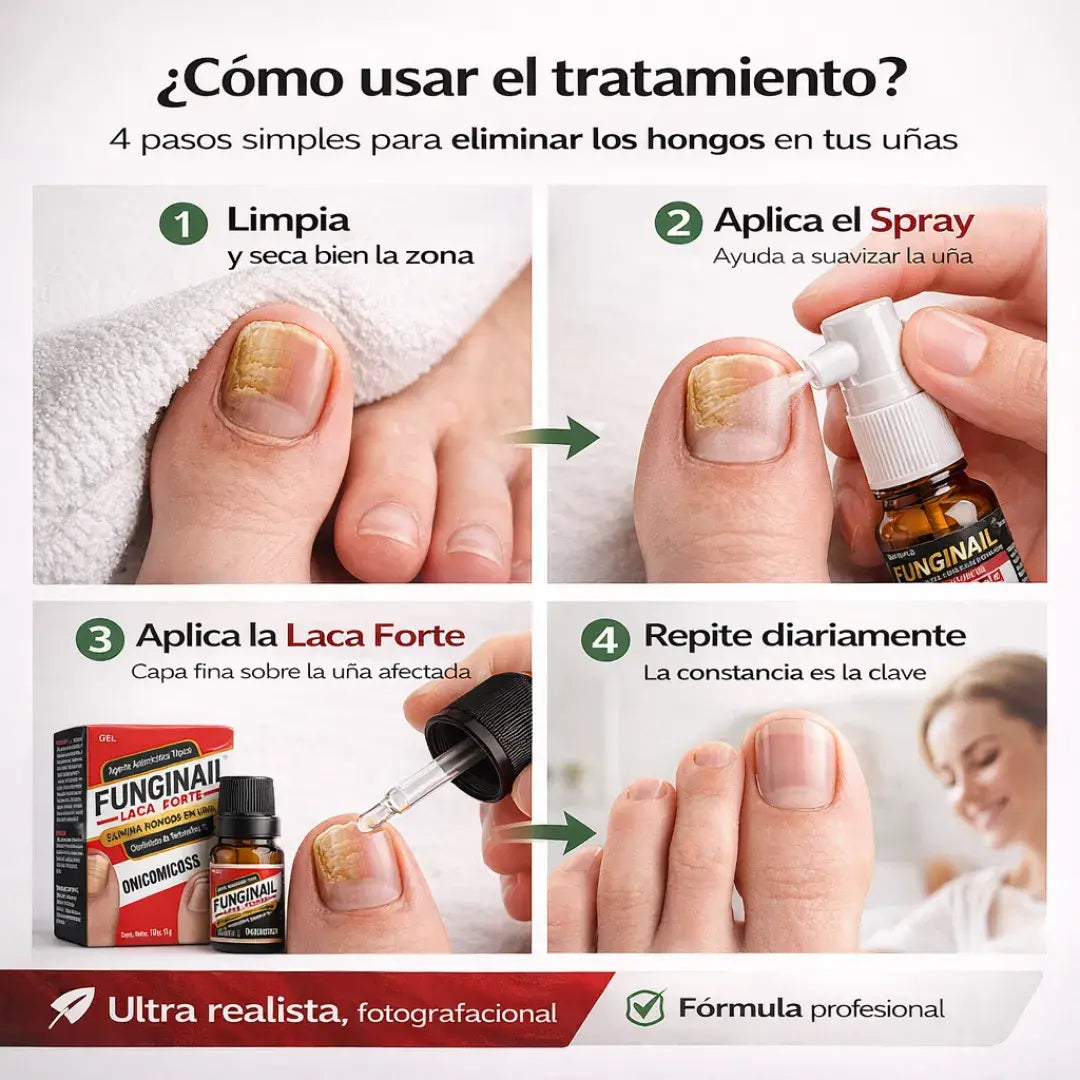 Combo avanzado Funginail - Laca + Spray Hongos - Doble Acción desde la Raíz