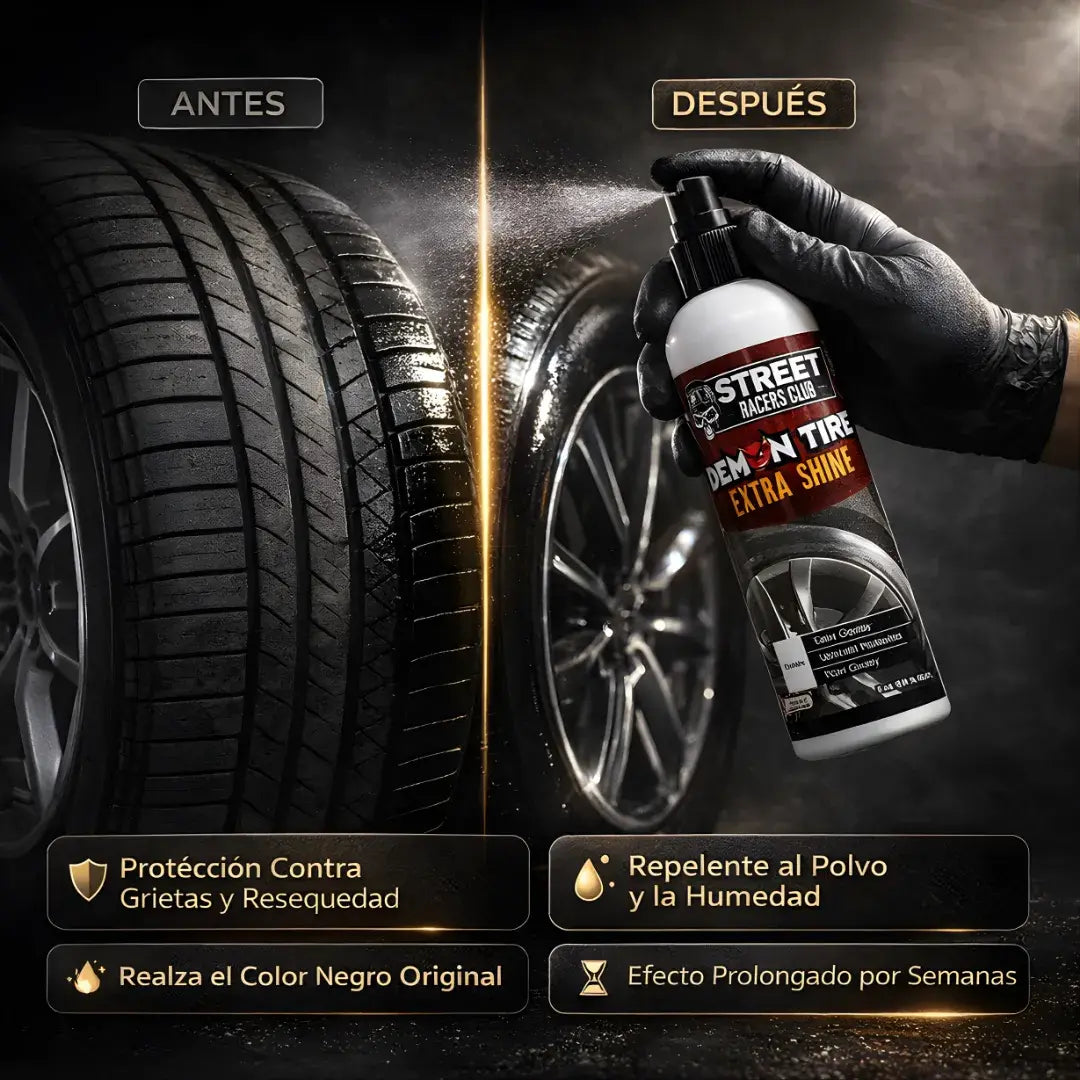 Brillo para Llantas Demon Tire- acabado profesional - protección contra desgaste