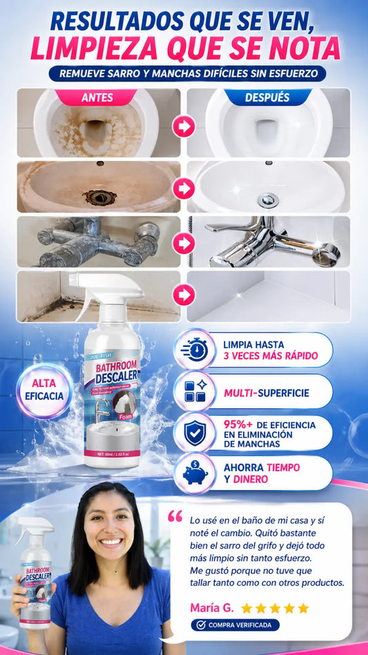 Bathroom Descaler Pro + Triple Acción Desinfectante + Protección 180 Días- Oferta 3x2