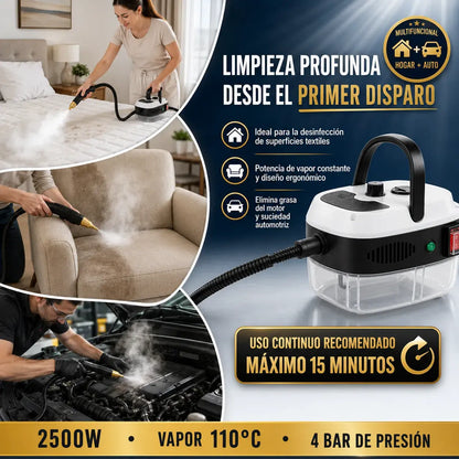 Limpiador de Vapor Profesional +Accesorios de limpieza -Limpieza profunda sin químicos