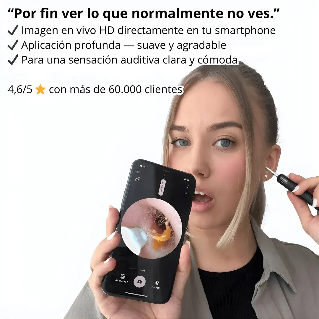 Limpiador auditivo inteligente + cámara HD 1080p + control total desde tu móvil
