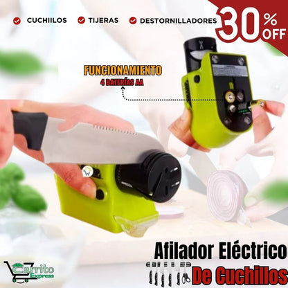Afilador Eléctrico 4 en 1 Ultraliviano | Compacto y Multifunción para Cuchillos y Tijeras