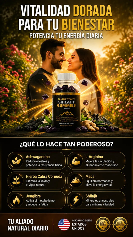 Shilajit Gummies Golden Vitality+ 80 minerales esenciales -vitalidad y recuperación natural