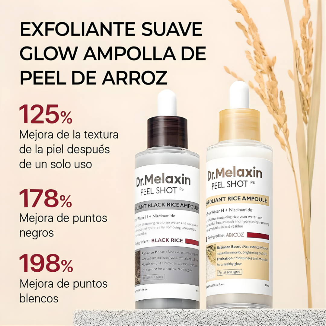 Peel Shot Dr. Melaxin DUO  -exfoliación suave + luminosidad visible desde el primer uso