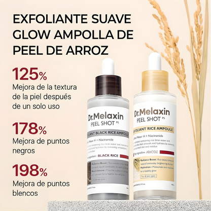 Peel Shot Dr. Melaxin DUO  -exfoliación suave + luminosidad visible desde el primer uso