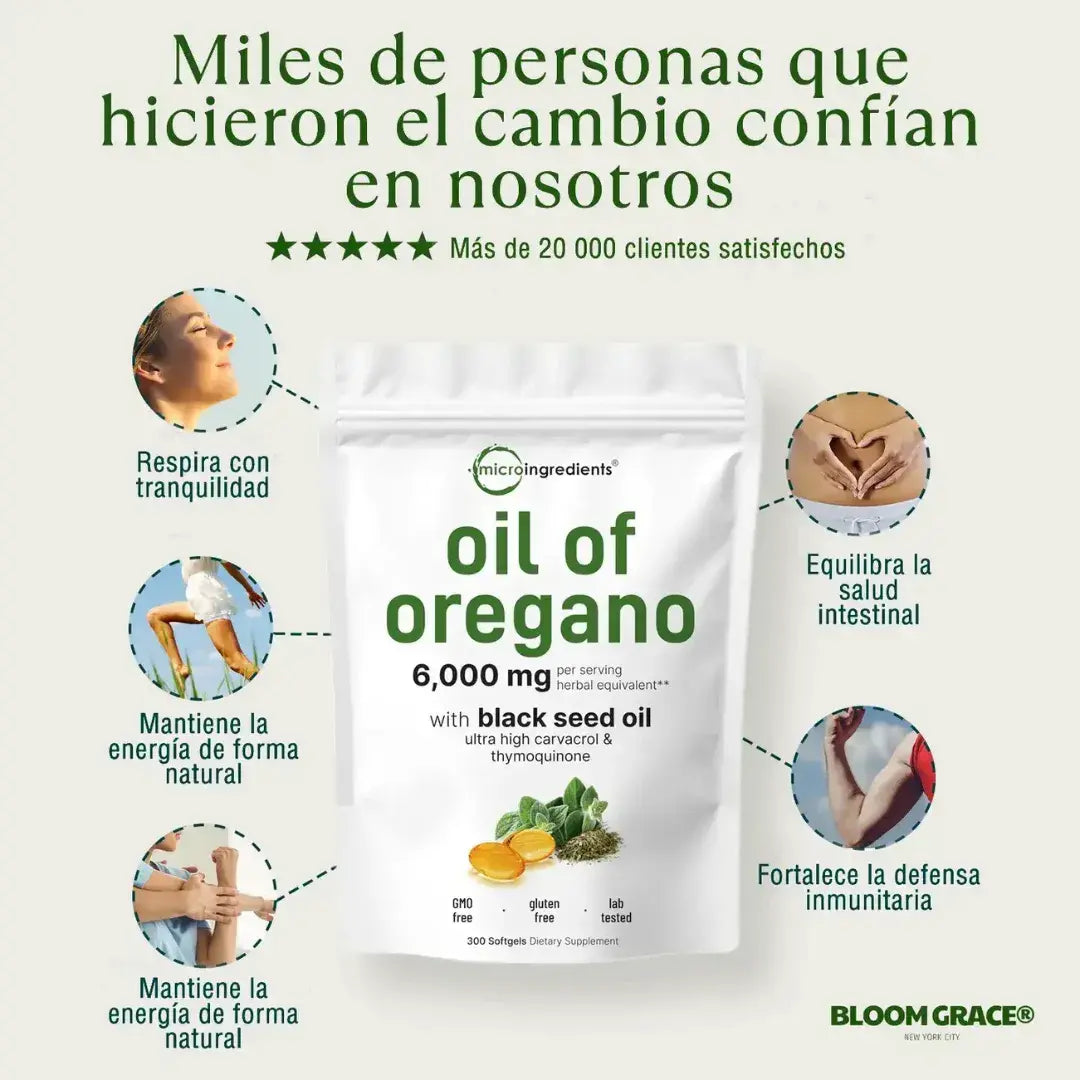 Aceite de orégano Original+ digestión ligera + más energía