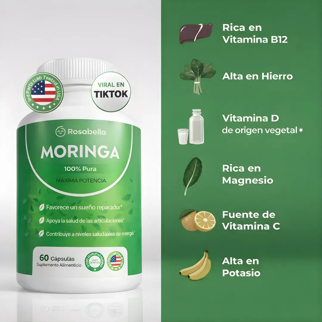 Moringa natural de alta pureza-Reduce el cortisol de forma natural-Oferta 2 x 1