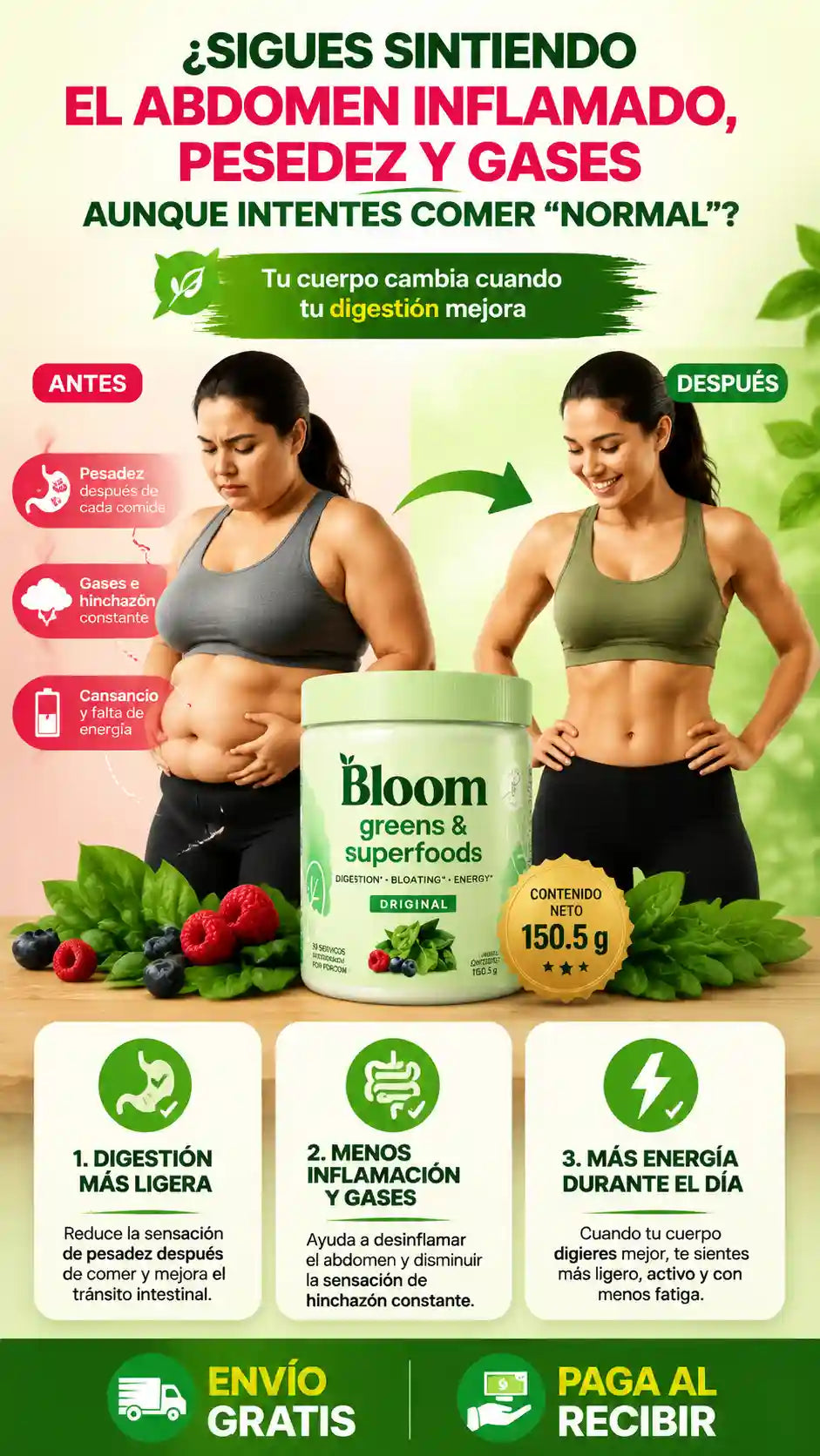 Bloom Greens Superfoods- desinflamante natural y energía diaria
