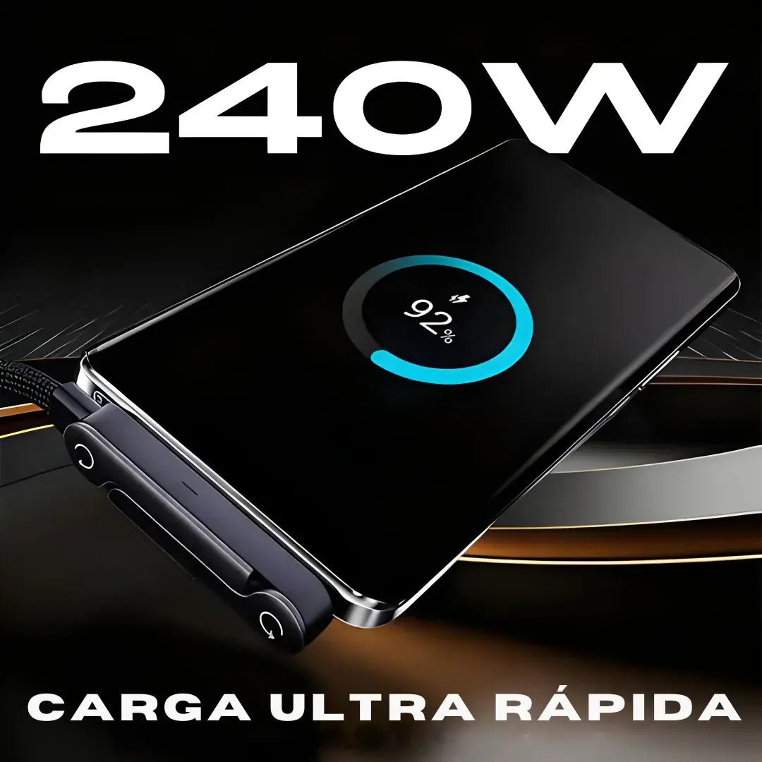 Cable de carga 240W ultra rápido + soporte integrado + doble Tipo-C -oferta 2 x 1