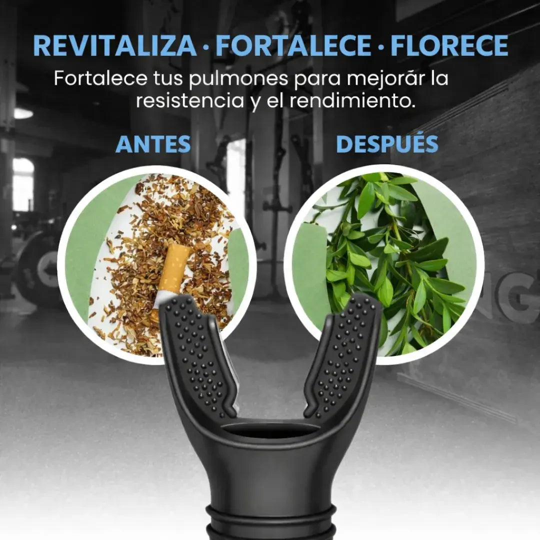 Entrenador pulmonar purificador + control de flujo de aire- respaldado científicamente