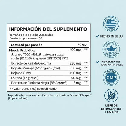 Provitalize® fórmula probiótica menopausia + balance hormonal + digestión ligera
