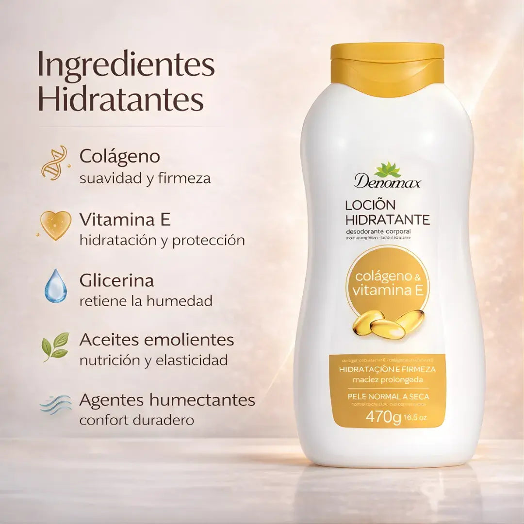 Denomax Loción Hidratante + hidratación profunda + cuidado para piel sensible