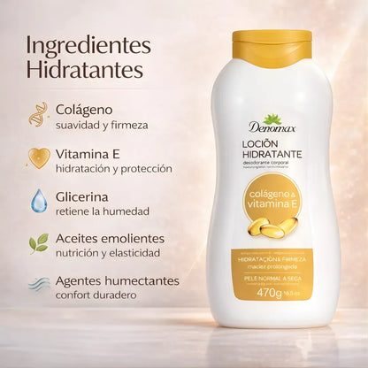 Denomax Loción Hidratante + hidratación profunda + cuidado para piel sensible