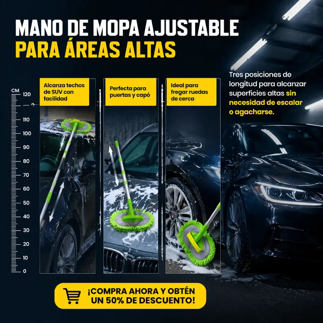 Kit de Lavado Pro de Aluminio +  Microfibra Ultra-Absorbente - riple Ajuste de Alcance