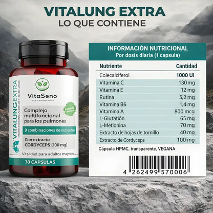 VitalungExtra bienestar pulmonar -fórmula natural avanzada + calidad alemana certificada