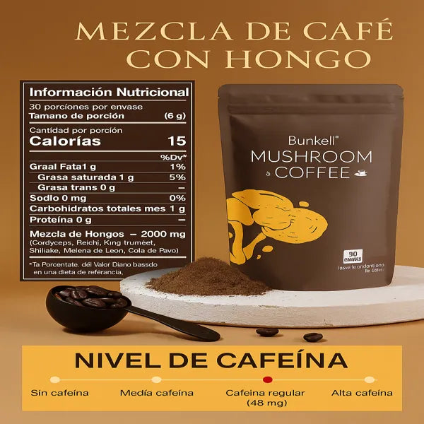 Café Premium con 6 Hongos Adaptogénicos + Ebook “7 Días para Activarte”