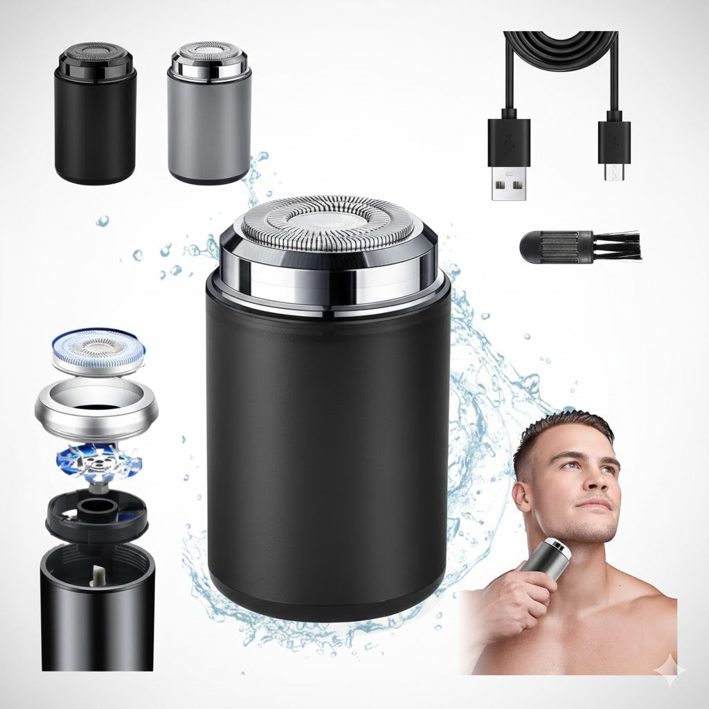 Mini afeitadora profesional + triple cuchilla de precisión + ultra portátil