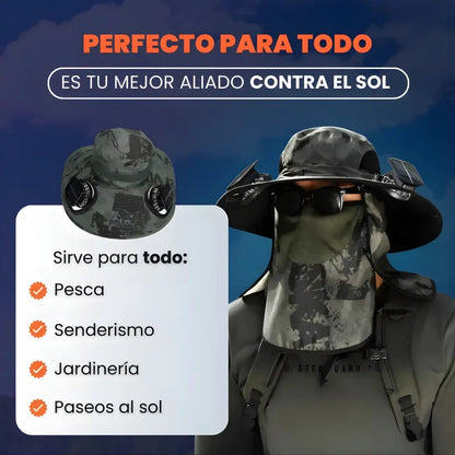 Sombrero Air Pro inteligente + carga solar + ventilación ajustable premium
